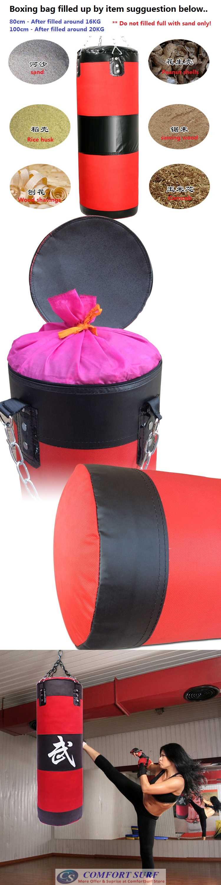 80 / 100cm Training Fitness MMA Boxing Heavy Sand Punching Bag Buy 1 Free 4