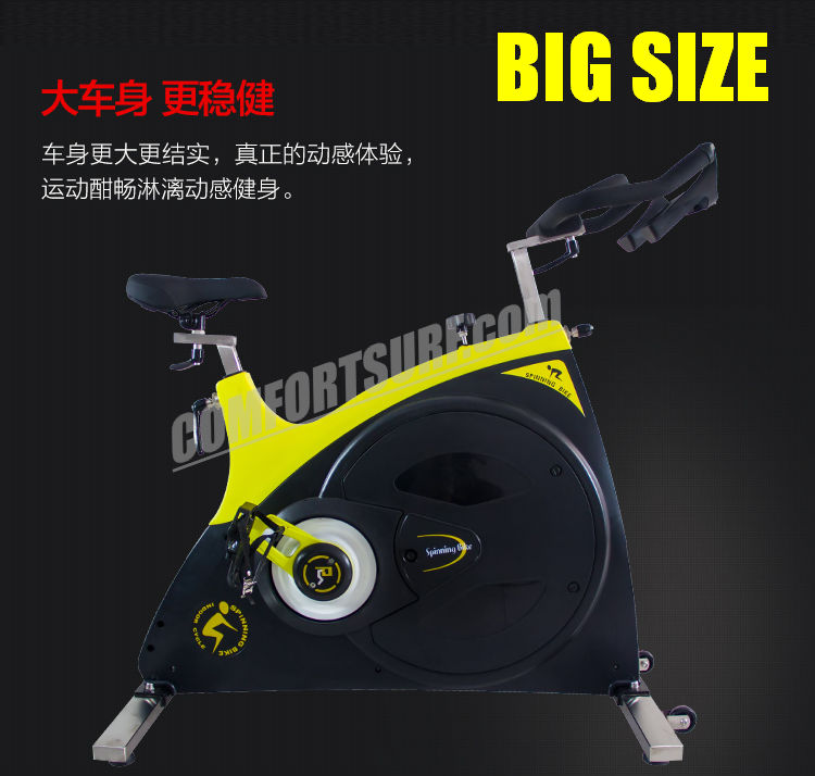 Commercial GYM Room Spinning Exercise Bike 23KG Flywheel, 68KG Stainless Steel Body Frame Multi Adjustable Stable Elegant Design Bicycle Exercise Bike