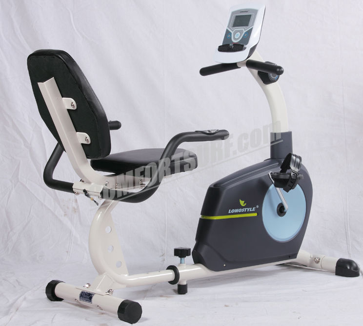 LongStyle BC66013 Recumbent Fitness Stationary Exercise Bike with Display Monitoring Heart Pluse Sensor Exercise Bicycle Cardio Workout Indoor Cycling Best For Elderly