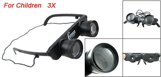 Portable 3 in 1 Binoculars EyeGlass Style 3x28 Magnification Observing Telescope