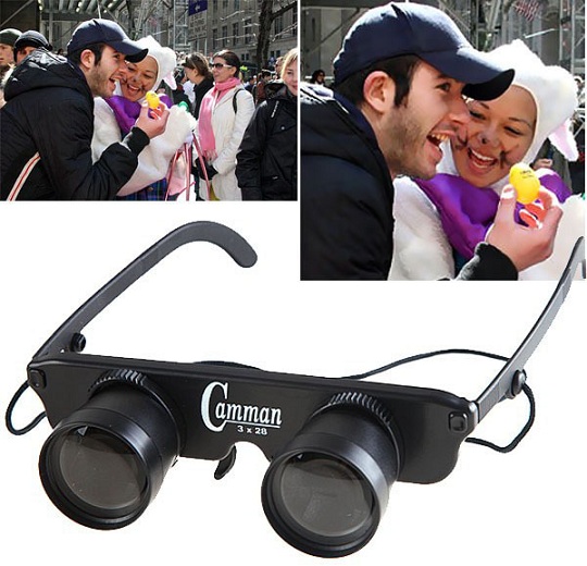 Portable 3 in 1 Binoculars EyeGlass Style 3x28 Magnification Observing Telescope