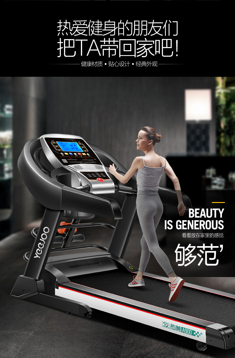 Genuine 3.0HP YeeJoo Single / Multifunction Treadmill AD-A900 Home Fitness Gym Running Walking Equipment