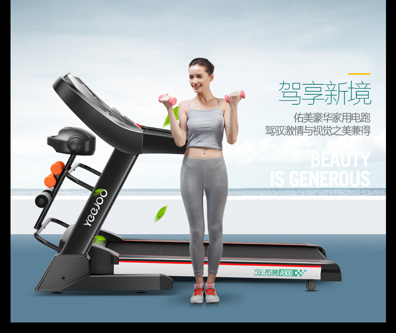Genuine 3.0HP YeeJoo Single / Multifunction Treadmill AD-A900 Home Fitness Gym Running Walking Equipment