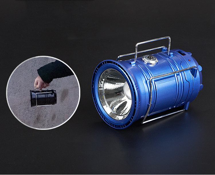 All in 1 Solar 6 LED Rechargeable Outdoor Camping Hiking Emergency Folding Lantern Tent Light Lamp